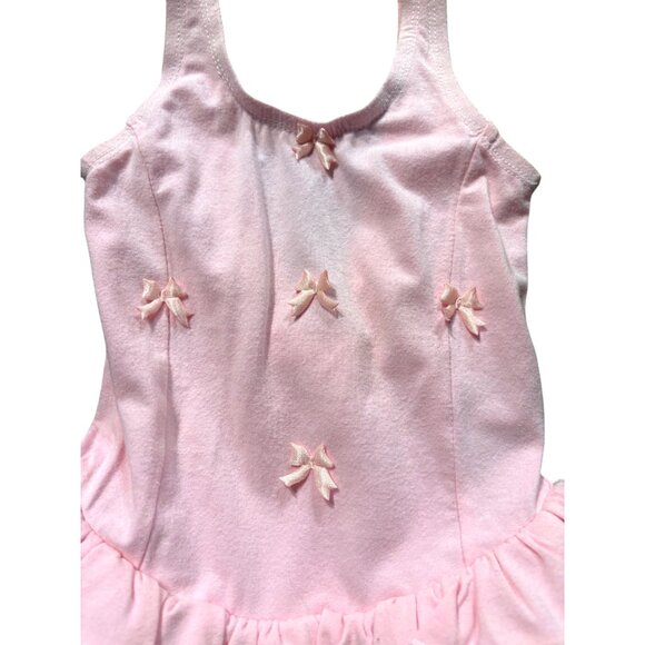 Popatu toddler pink bows ballet dance tutu dress bodysuit leotard S 3T-4T NWOT - Picture 4 of 11